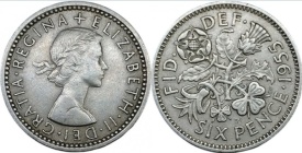 Anglia 1955 - 6 pence, circulata