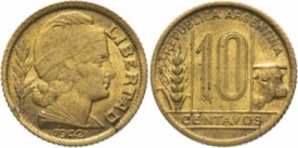 Argentina 1942 - 10 centavos, circulata