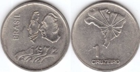Brazilia 1972 - 1 cruzeiro, circulata - aniversar