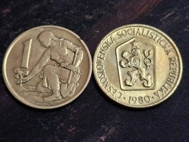 Cehoslovacia 1980 - 1 koruna, circulata