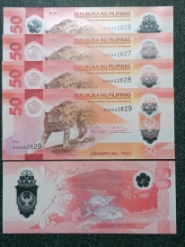Filipine 2025 - 50 piso, necirculata (5 bucati)