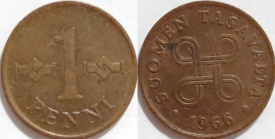 Finlanda 1966 - 1 penni, circulata