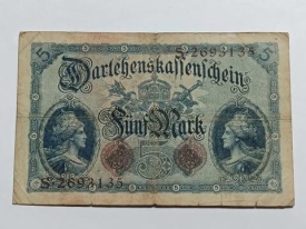 Germania 1914 - 5 mark, circulata