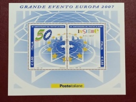 Italia 2007 - 50 de ani teatrul din Roma, colita stampilata