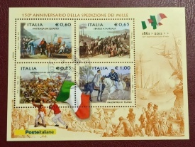 Italia 2010 - 150 de ani expeditia Thousand, bloc stampilat