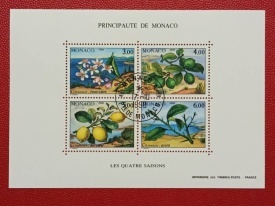 Monaco 1990 - fructe, bloc stampilat