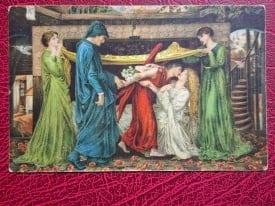 Pictura de Dante G. Rossetti - Visul lui Dante, vedere litho Stengel
