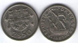 Portugalia 1980 - 2.5 escudos, circulata