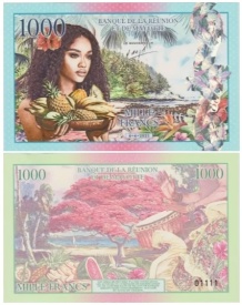 Reunion 2021 - 1000 francs, necirculata