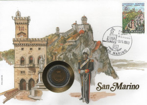 San Marino 1983 - FDC cu moneda 500 lire, necirculata