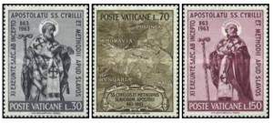 Vatican 1963 - St. Cyril si St. Methodius, serie neuzata
