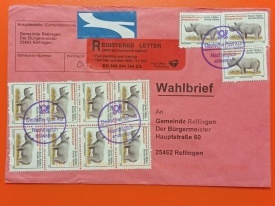 Africa de Sud 1993 - plic circulat cu 11 timbre