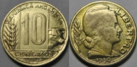 Argentina 1950 - 10 centavos, circulata