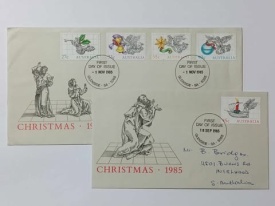 Australia 1985 - Craciun, serie pe 2 FDC circulata