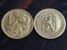 Cehoslovacia 1962 - 1 koruna, circulata