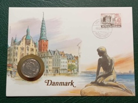 Danemarca 1985 - FDC cu moneda 1 krone, necirculata