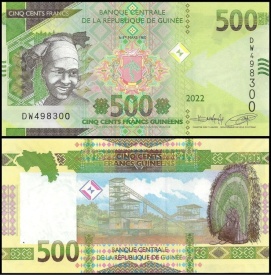 Guinea 2022 - 500 francs, necirculata