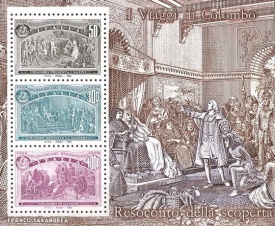 Italia 1992 - 500 de ani descoperirea Americii, bloc neuzat 5