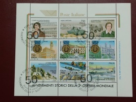 Italia 1996 - 50th W.W.II, bloc stampilat