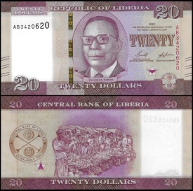 Liberia 2022 - 20 dollars, necirculata