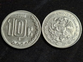 Mexic 2000 - 10 centavos, circulata