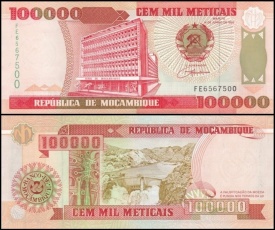 Mozambic 1993 - 100.000 meticais, necirculata