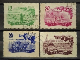 Romania 1955 - Pomicultura si legumicultura, serie stampilata