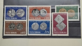 Romania 1970 - Numismatica, serie stampilata - in folder