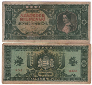 Ungaria 1946 - 100.000 milpengo, circulata