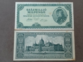 Ungaria 1946 - 100 milion milpengo, circulata
