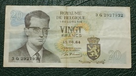Belgia 1964 - 20 francs, circulata
