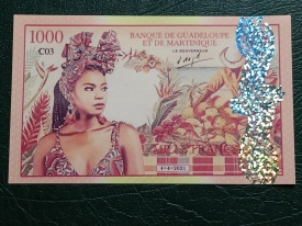 Guadelupa 2021 - 1000 franci, necirculata - Img 2
