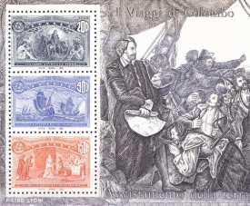 Italia 1992 - 500 de ani descoperirea Americii, bloc neuzat 2