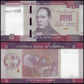 Liberia 2016 - 5 dollars, necirculata