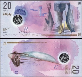 Maldive 2020 - 20 rufiyaa, necirculata