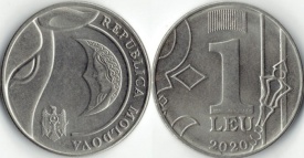 Moldova 2020 - 1 leu, circulata