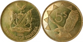 Namibia 1993 - 5 dollars, circulata