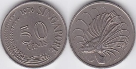 Singapore 1980 - 50 cents, circulata