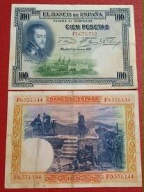 Spania 1925 - 100 pesetas, circulata