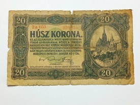 Ungaria 1920 - 20 korona, circulata uzata