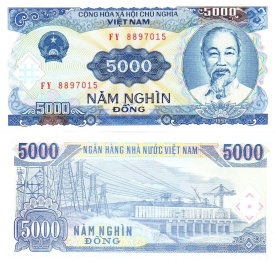 Vietnam 1991 - 5000 dong, necirculata