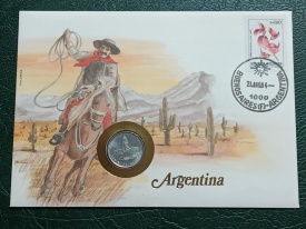 Argentina 1984 - FDC cu moneda 1 peso, necirculata