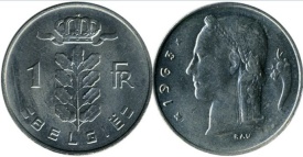 Belgia 1967 - 1 franc, circulata