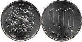 Japonia 2021 - 100 yen, circulata