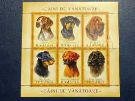 Romania 2005 - Caini de vanatoare, bloc stampilat