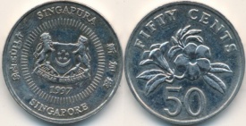Singapore 1986 - 50 cents, circulata
