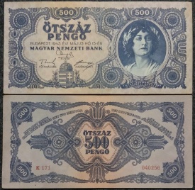 Ungaria 1945 - 500 pengo, circulata