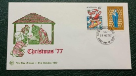 Australia 1977 - Craciun, serie pe FDC