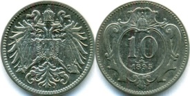 Austro-Ungaria 1895 - 10 heller, circulata
