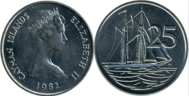 Cayman Islands 1987 - 25 cents, circulata